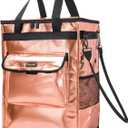 BALEINE Reusable Grocery Bags on Wheels, Rolling Tote Bag, Shopping Trolley, Large Backpack Shopping Carts for Groceries (Medium, Rose Gold)