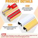 Zonon 2 Pack 30" Long Metal Cord Cover Self-Adhesive Brushed Lamp Cable Raceway Wire Hider for Wall Cable Home Office Kitchen(Gold)
