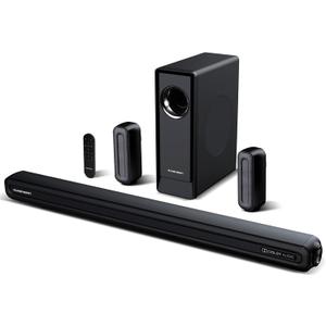 5.1 CH Surround Sound Bar with Dolby Audio, Sound Bars for TV, Wireless Subwoofer & Rear Speaker, Dolby Digital Plus, Bluetooth 5.3, Surround Sound System for Home Theater, 4K & HD TVs| HDMI & Optical