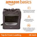 Amazon Basics Folding Portable Soft Pet Dog Crate Carrier Kennel, 26.2"L x 17.8"W x 18.1"H, Black