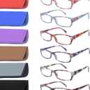 VIDEBLA Computer Reading Glasses Men and Women Anti Eyestrain Blue Light Blocking Glasses for Reading (6 Pack Mix, 4.0, x)