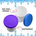 Nuenen 5 Pack Ice Cream Containers 1Qt Freezer Storage Tubs with Silicone Lids and Spoon for Homemade Ice Cream Reusable, Sorbet Dishwasher Safe (Dark Series Colors)