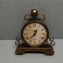 Moiubik Mantel Clocks Retro Mantel Clock Battery Operated Silent Farmhouse Shelf Clock for Living Room Bedroom Office Fireplace Mantel Desktop Decoration (Gold)