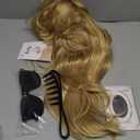 Airhostess Mullet Wig for Women 80s 90s Costumes Fancy Party Accessory Halloween Hair Wig(Light Blonde)