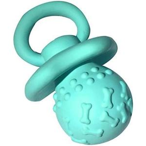 WantChew Latex Dog Squeaky Chew Toy Pacifier 4.33" Blue