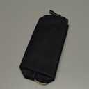 Leather Makeup Bag for Purse Travel, Portable Small Cosmetic Organizer for Women and Girls, Make up Bag with Zipper (Medium, Black)