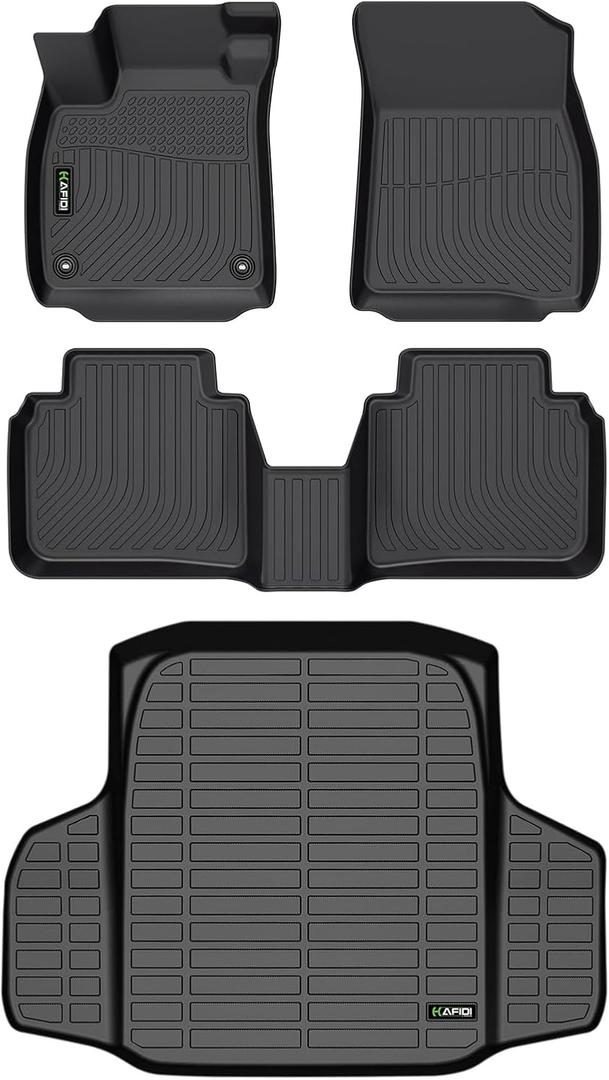 HAFIDI®-Floor Mats & Cargo Liner Custom Set for Honda Accord 2023-2026 (Include Hybrid) All Weather Protection TPE Full Set Automotive Floor Liner Accessories - Black