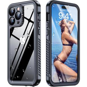 Humixxfor iPhone 15 Pro Case,for 15 Pro Case Cover,Built-in CameraLens and Screen Protector [Full-Body Shockproof][IP68 Underwater][Anti-Scratch] [Dustproof][Snowproof]Protective Case,A-Black
