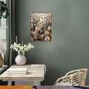 Djmwtb Framed Vintage Wall Art, Owl Wall Art,Flower Pictures Wall Decor,Nature Botanical Paintings Canvas Artwork Prints for Bedroom, Living Room 16x24in