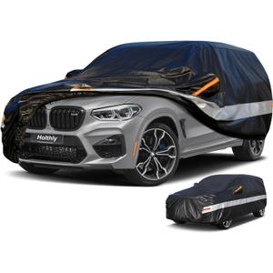 10 Layers Car Cover Waterproof All Weather for SUV,100% Waterproof Outdoor Car Covers Rain Snow UV Dust Protection. Custom Fit for BMW X3, Audi Q5, Nissan Rogue, Chevy Equinox,etc (A10-See vehicle size chart, Black)