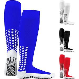 LUX Anti Slip Soccer Knee Socks, Non Slip Football/Basketball/Hockey Sports Grip Socks, One Size