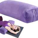 Gaiam Yoga Bolster Pillow, Rectangular Bolster for Restorative Yoga & Meditation, Professional Meditation Cushion with Carry Handle, 27"X10"X6"