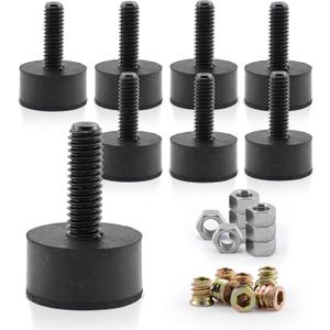 5/16 Rubber Adjustable Furniture Leveler8 Pack Leveling Feet Screws in Threaded, Feet Levelers Screw On Furniture Glide Leveling for Table, Chair, Furniture Legs