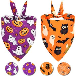 Dog Bandanas 1 Pack New for Wedding and Engagement (1-Helloween, Small)