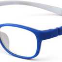 Mind Bridge Kids Blue Light Blocking Computer Video Gaming Glasses - Anti Eyestrain | Durable Cute Protection Eyewear for Children Boys & Girls Digital Screen Time & Technology Use | 558 Blue