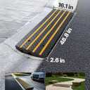 VEVOR Car Driveway Rubber Curb Ramp, 2 Pack 48.8-inch-Long Heavy Duty Low Profile Slope Ramps, 2.6 Rise, 33069 lbs Load Capacity, Reflective Safety Strips, for Vehicles, RVs, and Wheelchairs