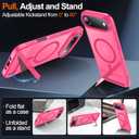 5 x MOZOTER for iPhone Air Case with Kickstand,[Compatible with MagSafe] [12FT Military Grade Protection] Slim Translucent Matte Shockproof Phone Case,6.5",Rosered