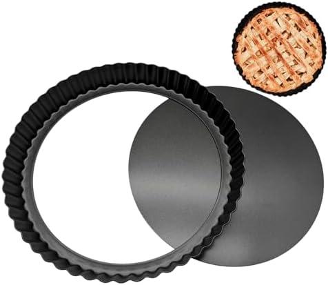 8inch Tart Pan Non-Stick Carbon Steel Quiche Pan Removable Bottom Pie Pans for baking Quiche Baking Dish