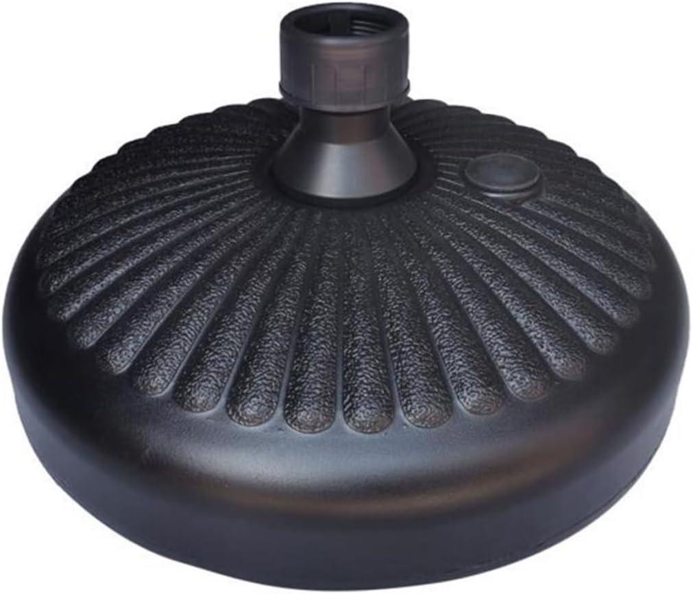 BESPORTBLE Round Plastic Water Fillable Umbrella Base for Outdoor Sunshade Leakproof Parasol Stand Sturdy Black Design for Patio and Beach Use Durable