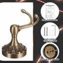 Yaocom Brass Towel Hook 2 Pack, Vintage Wall Mounted Robe Holder Heavy Duty Bathroom Coat Hanger for Towels Clothes Bathrobes, Antique Brass Decorative Hardware for Bathroom Kitchen Entryway