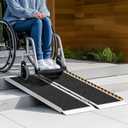Portable Wheelchair Ramp 3FT, Non-Skid Aluminum Ramps for Wheelchairs for Home Steps, 800 LBS Capacity Handicap Ramp for Doorway, Threshold,Front Porch, Entry, Stairs 36" Lx 29.2" Wx2H