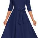 HomRain Women's Cocktail Formal Dresses Elegant Wedding Guest A-Line Graduation Tea Party Modest Prom Church Dress L 