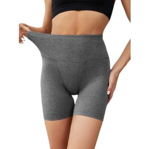 Overnight Period Shorts Heavy Flow Leakproof High Waisted Menstrual Sleep Boyshorts (X-Small, Grey)