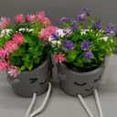 2 Packs Cute Fake Plants, Artificial Potted Plants for Table Desk Home Bedroom Bathroom Office Shelf Office Wall Room Farmhouse Decor Artificial Plants