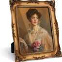 8x10 Resin Picture Frames Embossed Vines Design Photo Frame with Easel & Hook Picture Hanging Kit with Glass Front for Tabletop & Wall Hanging Vintage Room Home Decor (Bronze)