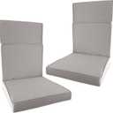 2 Pieces High Back Patio Chair Cushions, Fade Resistant Outdoor Rocking Chair Cushions, Office Chair Back Support Cushion (Off-White, Seat (21''x21''x3'')+Backrest (21''x28''x3''))