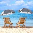 Buryeah 2 Pcs Automatic Chair Umbrella with Universal Clamp 44" UPF 50+ Portable Clamp on Beach Chair Adjustable Wheelchair Umbrella for Outdoor Patio Parasol