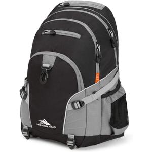 High Sierra Loop Backpack, Travel, or Work Bookbag with tablet sleeve, One Size, Black/Charcoal