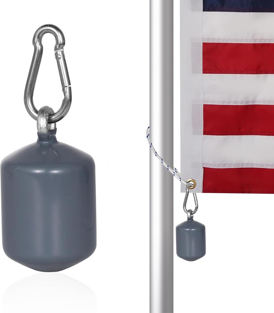 Flag Weights 3 LB Counterweight for Bottom of Flag, Heavy Duty 48 oz Grey Counter Weight Keep Flag Straight for Windy Days Outside Internal Halyard Flagpole Accessories