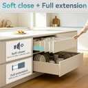 22 Inch Bottom Mount Soft Close Drawer Slides, 88 lbs Capacity