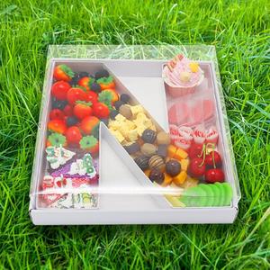 WENPACK 15" Fillable Cardboard Letter Charcuterie Tray Paper Mache Sweet Cupcake Birthday Box (N)