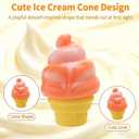 2 x Ice Cream Squeeze Squishy, Ice Cream Cone Squishy, Slow Rise Sensory Fidget Toy, Easter Basket Stuffers Party Favors Summer Sensory Stress Relief (Orange)
