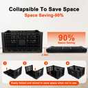 Collapsible Milk Crate, 52L Milk Crates Heavy Duty, Collapsible Storage Crate, Foldable Crates for Car, Trunk, Grocery, Home Storage - Extra Large, Holds 130 lbs (72L Black)