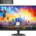 21.5 inch Computer Monitor 1920x1080 PC Monitor with HDMI VGA AV BNC USB Ports, 60Hz, 5Ms, VESA, Display Build-in Speakers for Office Home