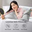 Bedsure Satin Pillowcase 2 Pack Similar to Silk Pillow Cases Standard Size, Pillow Case for Sleeping Women with Envelope Closure, Gifts for Women Men, Silver Grey, 20x26 Inches, 2pcs