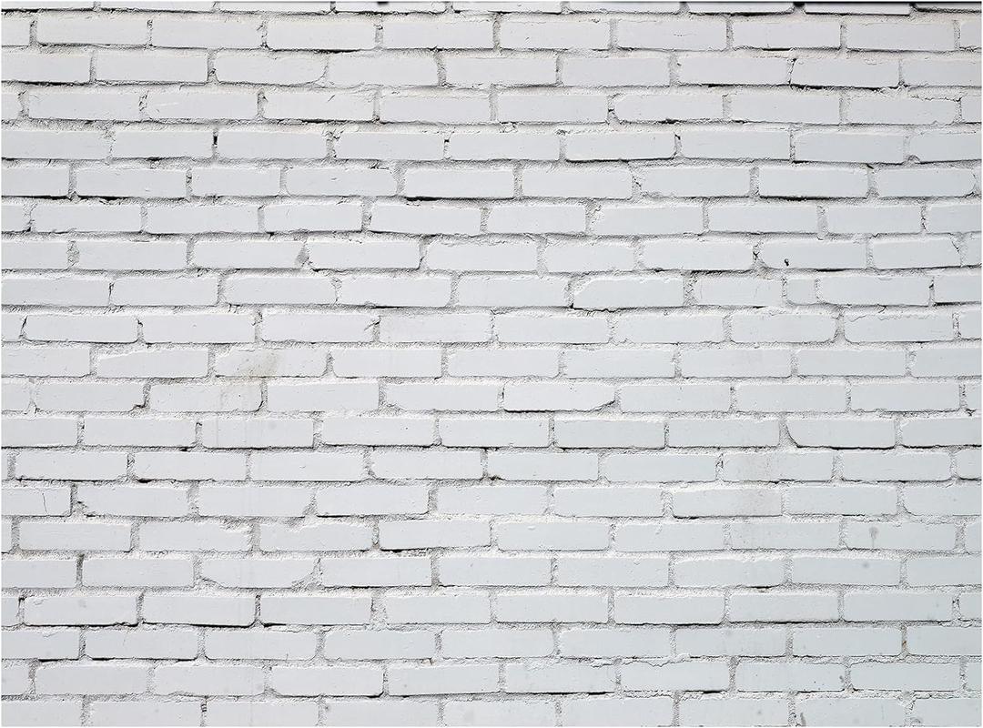VitalCozy 10 x 8 ft Brick Wall Backdrop for Photoshoot Polyester Fabric White Brick Backdrop Background for Fireplace Home Decoration Newborn Birthday Party