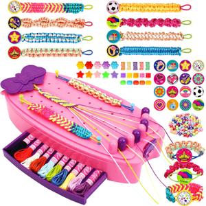 OCHIDO 2 in 1 Friendship Bracelet Kit, Bracelet Making Kit for Girls, Arts and Crafts for Kids Ages 8-12, DIY String Bracelet Maker, Birthday Christmas Gift for Girl 6 7 9 10 11 12+ Year Old
