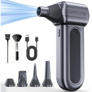 Electric Air Duster-250000RPM Super Power Cordless Air Duster, Rechargeable Brushless Motor Durable Blower, 3-Gear Adjustable Dust Blower for Computer, Keyboard, Outdoor, House and Car