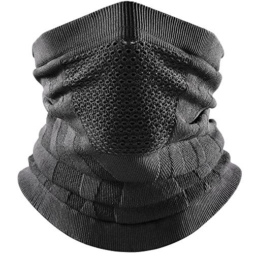 WTACTFUL Winter Neck Gaiter Neck Warmer Half Face Ski Mask Thermal Cover Shield for Cold Weather Windproof Tube Bandana Balaclava for Running Skiing Snowboarding Cycling Motorcycle Riding All Black