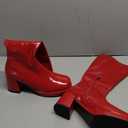 LanreyTaley Elastic Women Knee High Boots Platform Chunky Heel Tall Boots Suede Dress Boots Side Zipper Stretch Boots Fall (7, Patentred)