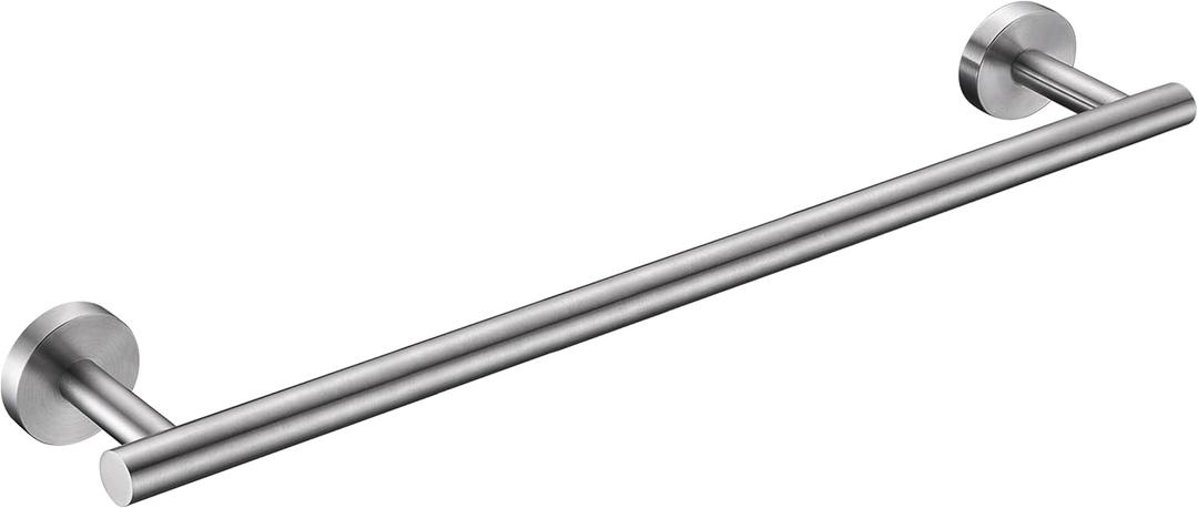 Nolimas Brushed Nickel Bath Towel Bar Single Bars Towel Rack Rod Classic Wall Mounted SUS304 Stainless Steel Bathroom Towel Holder Toilet Kitchen Towel Shelf Single Layer, 24 inches (24inch)