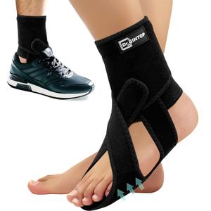 AFO Foot Drop Brace for Walking, Plantar Fasciitis Night Splint, Ankle Foot Orthosis, Drop Foot Brace w/Arch Support Relief Pain for TBI, ALS, MS, Stroke, Fracture, Spinal Cord Injury Left (Black)