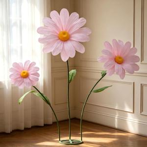Large Daisy Flowers Artificial,5.9 Ft Giant Paper Flower Decoration,Big Flowers Decor for Party,Garden,Office,Home,Wedding,Graduation,Shop Window Display(Pink)