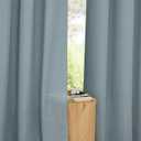NICETOWN Linen Curtains 96 inches Long for Living Room, Grommet Semi Sheer Drapes Linen Weave Window Treatments Privacy Added with Light Filtering for Bedroom, Stone Blue, W34 x L96, 2 Panels