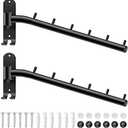 Bosszi 2-Pack Wall Mounted Folding Clothes Hanger Rack, Stainless Steel Clothes Hooks with Swing Arm Holder Space Saving Clothing Hanging System Closet Storage Organizer Heavy Duty Drying Rack (Black),  12.8" x 4.72"