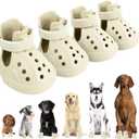 Dog Sandals, Breathable Dog Shoe for Hot Pavement, Anti-Slip & Paw Protectors Pet Shoes for Indoor/Outdoor Walking. Dog Boots for Small, Medium & Large Dogs (Beige, 4PCS)